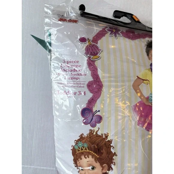 Disney Junior Fancy Nancy 3-piece costume set Sz 3t/4t Dress Pants Necklace - Picture 4 of 12